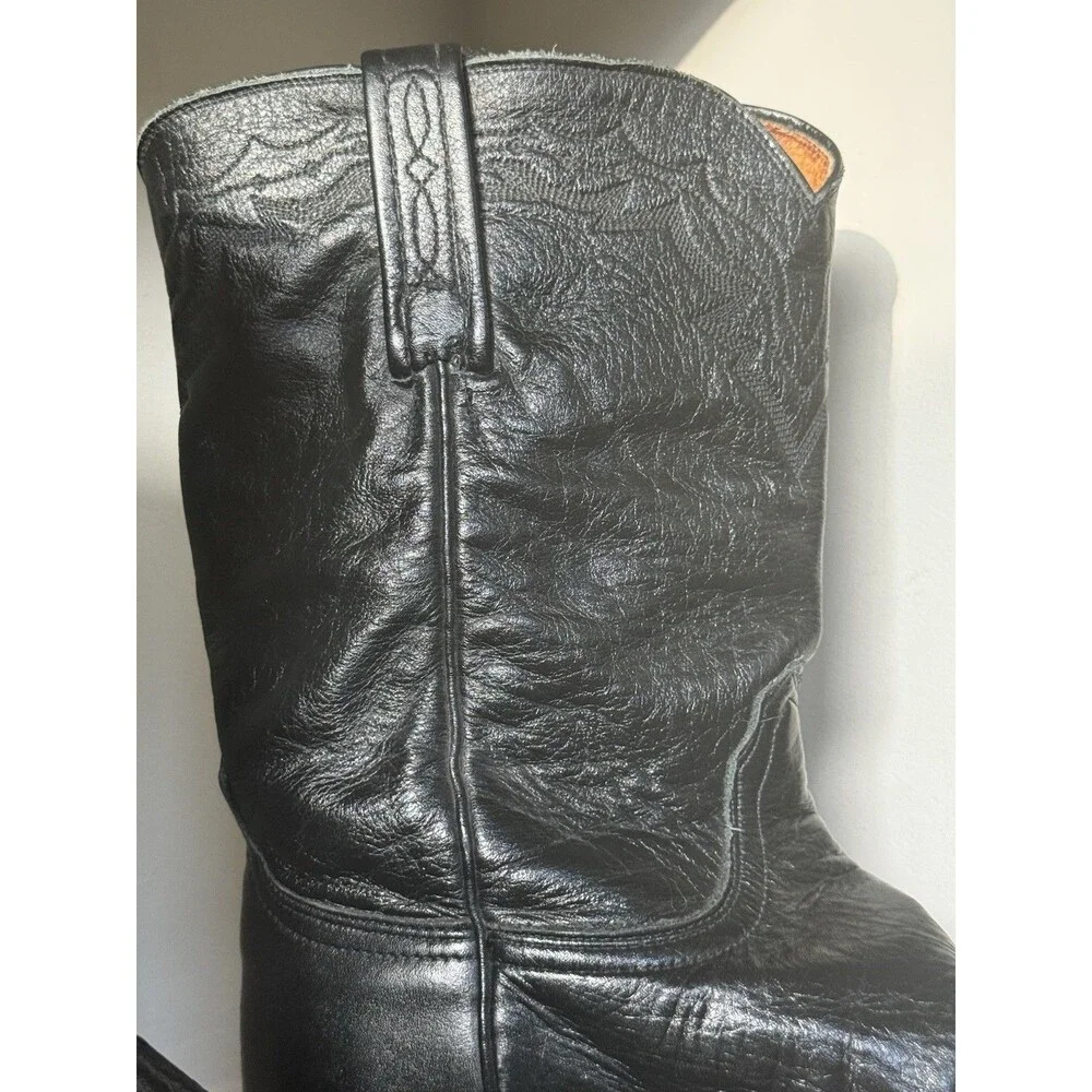 Lucchese 2000 Western Embroidery Leather Roper Boots | USA Made | Men’s 8.5 D